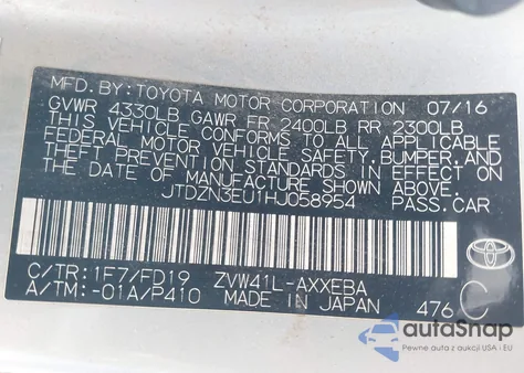 2017 Toyota Prius V Two from USA, damaged, VIN JTDZN3EU1HJ058954
